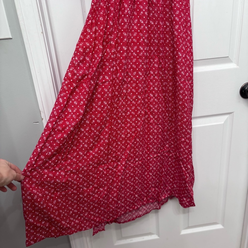 Red Floral Midi Dress | Miss Selfridge Petites US 4 - Picture 12 of 13